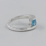 Natural Blue Topaz Silver Ring