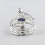 Genuine Iolite Silver Ring