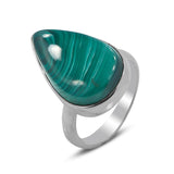 Green Malachite Sterling Silver Handmade Ring