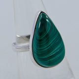 Green Malachite Sterling Silver Handmade Ring