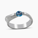 Natural Blue Topaz Silver Rings