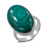 Green Malachite Sterling Silver Handmade Ring