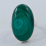 Green Malachite Sterling Silver Handmade Ring