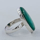 Green Malachite Sterling Silver Handmade Ring