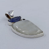 Rainbow Moonstone, Tanzanite Gemstone Silver Pendant