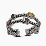 Natural Peridot Silver Rings