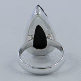 Raw Uncut Black Tourmaline silver Ring