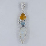 925 Silver Rainbow Moonstone Pendant