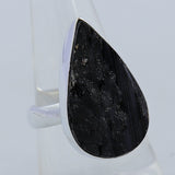 Raw Uncut Black Tourmaline silver Ring