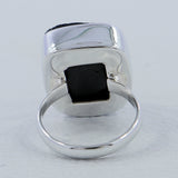 Raw Uncut Black Tourmaline silver Ring