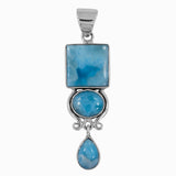 Larimar 925 Sterling Silver Pendant