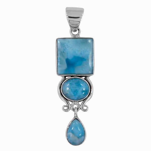 Larimar 925 Sterling Silver Pendant