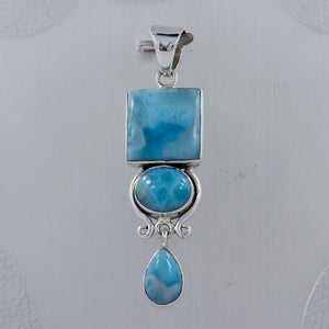 Larimar 925 Sterling Silver Pendant