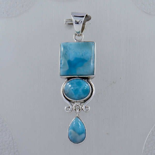 Larimar 925 Sterling Silver Pendant
