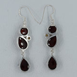 Hessonite, Ethiopian Opal Silver Earrings