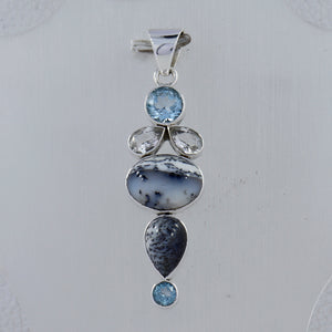 925 Silver Dendritic Opal Pendants