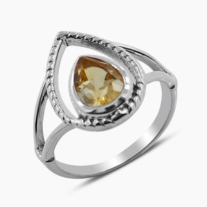 Citrine Gemstone Silver Rings
