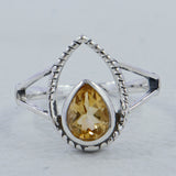 Citrine Gemstone Silver Ring