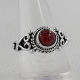 Garnet Silver Ring