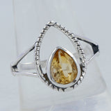 Citrine Gemstone Silver Ring