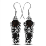 Smoky Quartz Silver Earrings