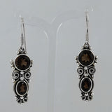 Smoky Quartz Silver Earrings