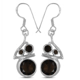 Smoky Quartz Silver Earrings