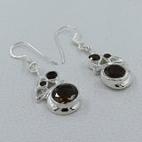 Smoky Quartz Silver Earrings