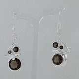 Smoky Quartz Silver Earrings