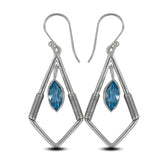 Blue Topaz  Silver Earrings