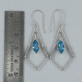 Blue Topaz  Silver Earrings