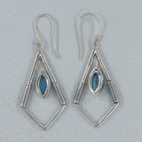 Blue Topaz  Silver Earrings