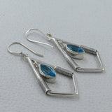 Blue Topaz  Silver Earrings