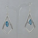 Blue Topaz  Silver Earrings