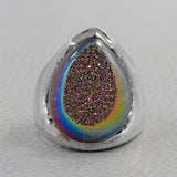 Titanium Druzy Silver Ring