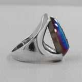 Titanium Druzy Silver Ring