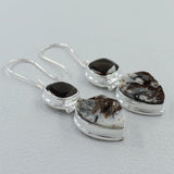 Rough Astrophyllite Silver Earrings