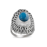 Larimar Gemstone 925 Sterling Silver Ring