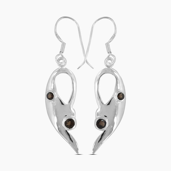 Smoky Quartz Silver Earrings