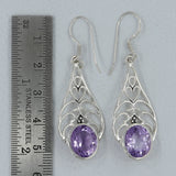 Rainbow Moonstone Silver Earrings