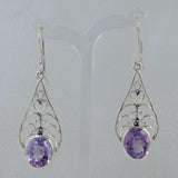 Rainbow Moonstone Silver Earrings