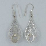 Rainbow Moonstone Silver Earrings