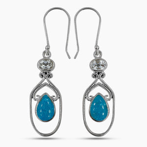 Rainbow Moonstone Silver Earrings