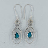 Genuine Larimar Silver Earrings