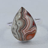 Crazy Lace Agate Sterling Silver Handmade Ring