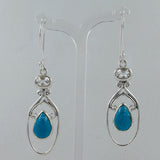 Genuine Larimar Silver Earrings