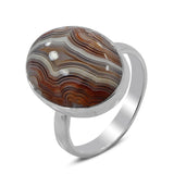 Crazy Lace Agate Sterling Silver Handmade Ring