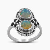 Natural Larimar Silver Rings