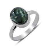 Seraphinite Gemstone Sterling Silver Ring