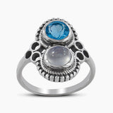 Natural Larimar Silver Rings